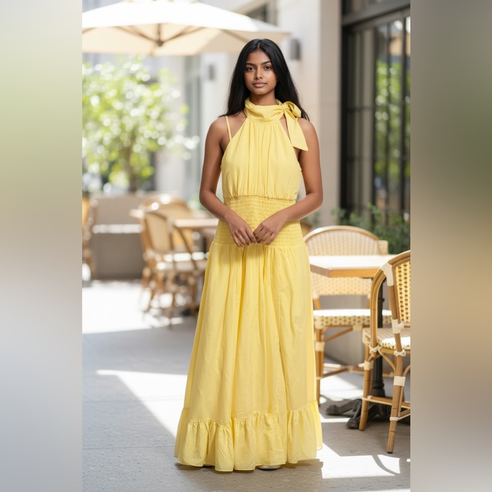 Cinq à Sept Sunny Yellow Women dress! Satin soft and elegant .size 2